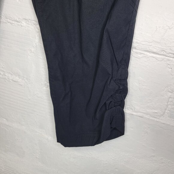 Eddie Bauer Women's Size 12 Cargo Pants Black Crop Ruched Leg - Picture 3 of 5